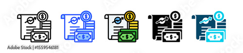 Capital Gain Icon Collection With Multiple Styles