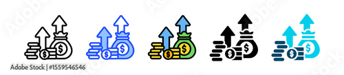 Financial Gain Icon Collection With Multiple Styles