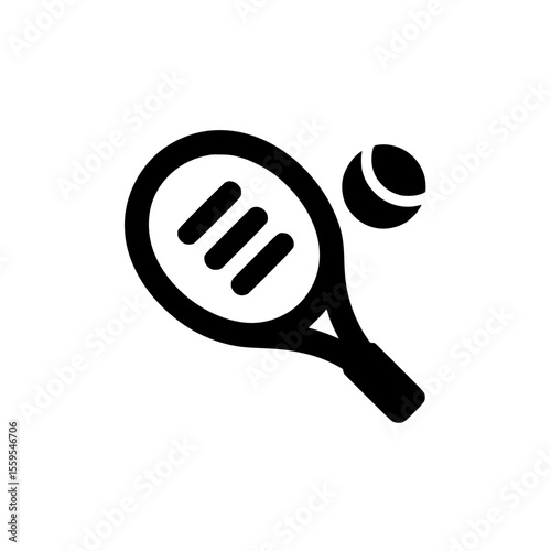 Paddleball racket with bouncing ball icon representing racquet sports and physical recreation