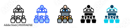 Annual General Meeting Icon Collection With Multiple Styles