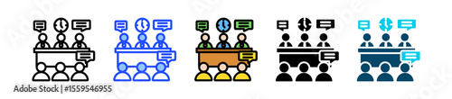 Scrum Meeting Icon Collection With Multiple Styles