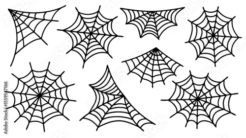 Halloween spider web isolated on transparent background