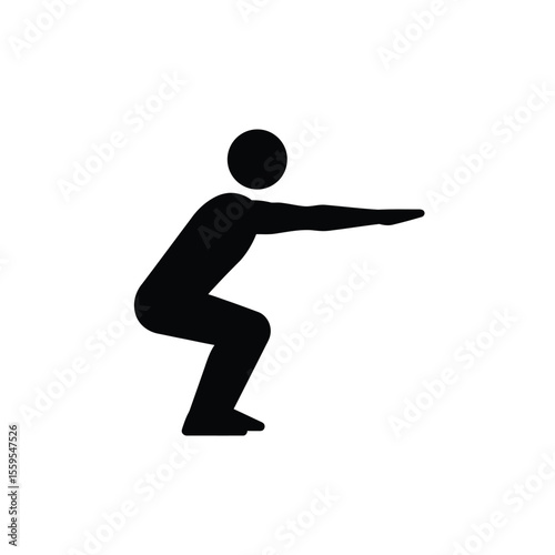 Squatting Fitness Exercise Pose Silhouette
