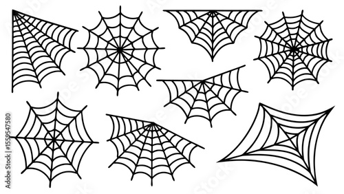 Halloween spider web isolated on transparent background