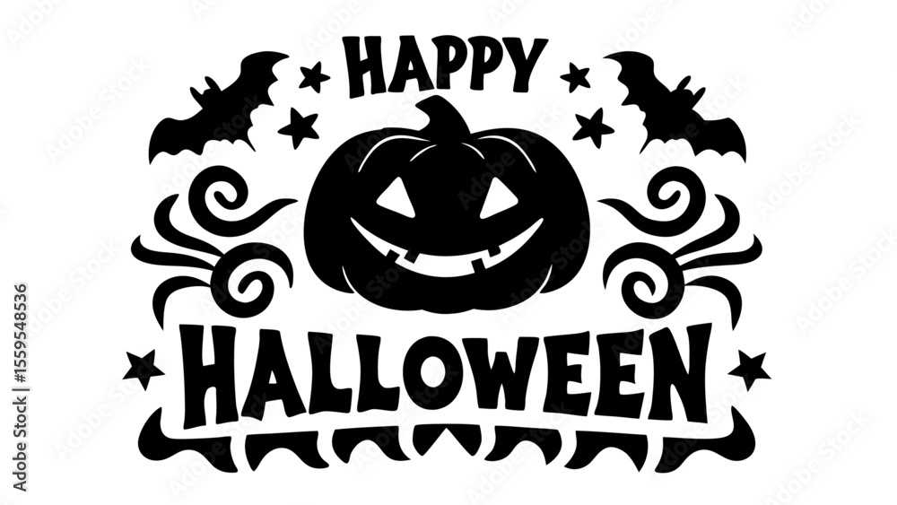 Fototapeta premium Happy halloween silhouette vector