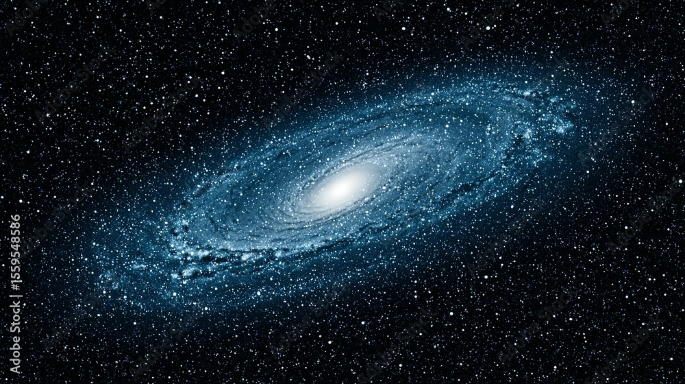 Obraz premium Spiral galaxy in a vast expanse of space.