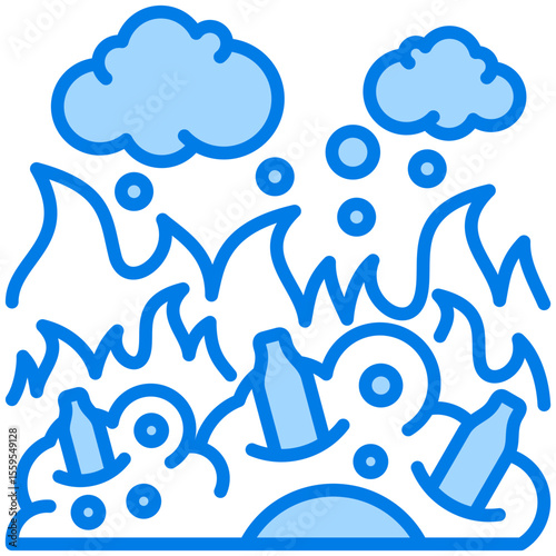 Waste Incineration Pollution Icon