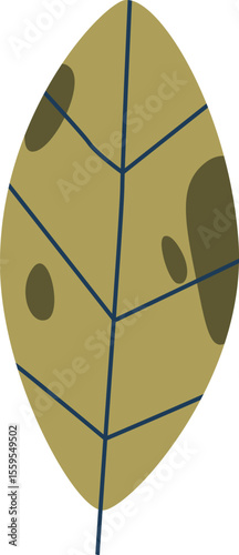 Green plant leaf decorative element