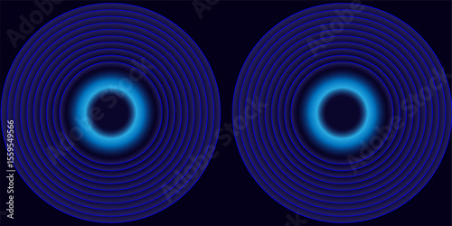 blue geometric abstract background overlapping layers on bright space with line effect decoration. Circle style concept modern graphic design element for banner, flyer, card. vector