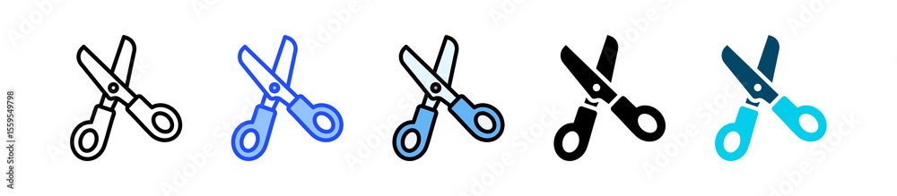 Scissors Icon Collection With Multiple Styles