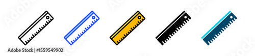 Ruler Icon Collection With Multiple Styles