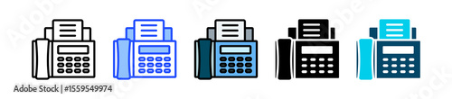 Fax Machine Icon Collection With Multiple Styles