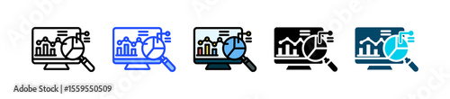 Statistical Analysis Icon Collection With Multiple Styles