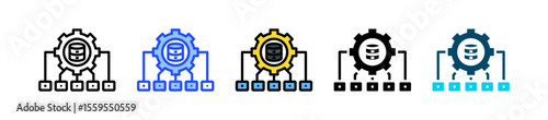 Data Modeling Icon Collection With Multiple Styles