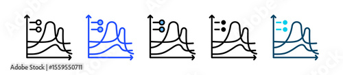 Probability Distribution Icon Collection With Multiple Styles
