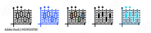 Box Plot Icon Collection With Multiple Styles