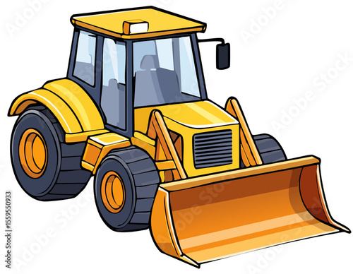 Construction Loader with Bucket Vector Art Design
