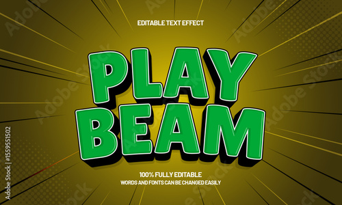 play beam editable text effect with a play and kids text style