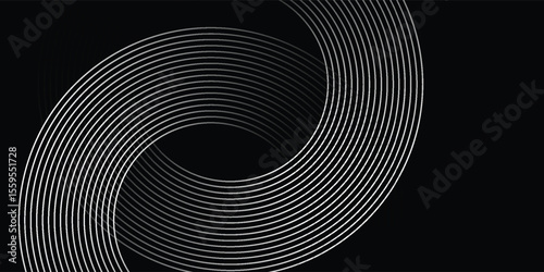 White abstract minimalist background with circle lines and dot pattern. vector illustration eps10
