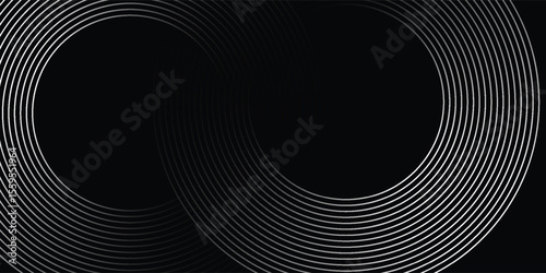 White abstract minimalist background with circle lines and dot pattern. vector illustration eps10