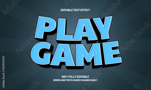 play game editable text effect with a play and kids text style