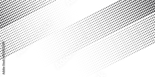 Set of halftone dots gradient pattern texture isolated on white background. Straight dotted spots using halftone circle dot raster texture. Vector illustration