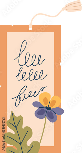 Greeting card envelope flower herbarium