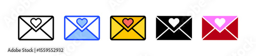 Love Letter Icon Collection With Multiple Styles