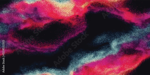 Vector seamless pattern, Abstract Psychedelic grainy wallpaper design, pink magenta blue black color abstract noisy gradient shape glowing backdrop design, poster, banner