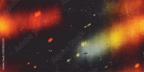 Vector seamless pattern, Distressed scratches film grain texture with heavy noise, abstract dirty light leaks photo overlay effect background, warm color grainy shaped film burn, grunge texture