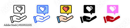 Express Love Icon Collection With Multiple Styles