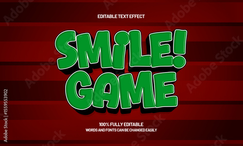 smile game editable text effect with a play and kids text style