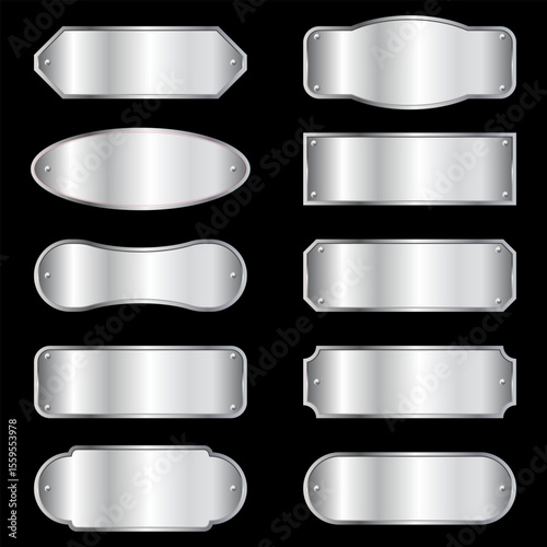 Luxury Silver Metal Plate Collection, Metal Plates and Signs for Signs and Labels
