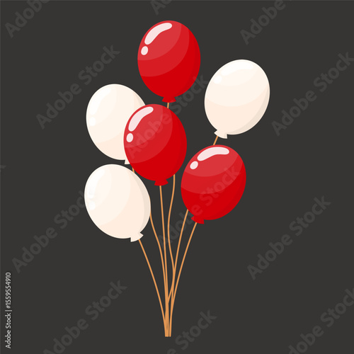 Red and White Balloon Indonesian Independence Day celebration