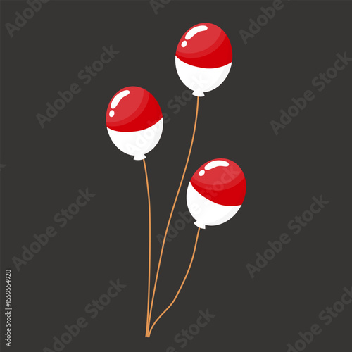Red and White Balloon Indonesian Independence Day celebration