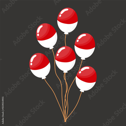 Red and White Balloon Indonesian Independence Day celebration