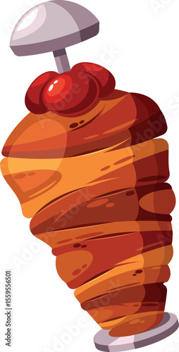 Doner kebab with meat vector illustration