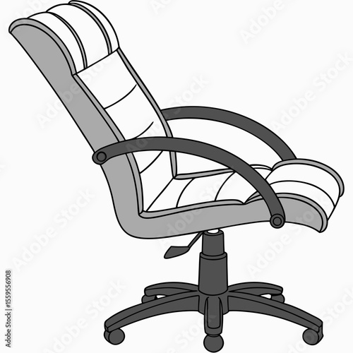 A modern comfortable and ergonomic office chair with a high back and padded armrests designed for productivity and style in any workspace setting