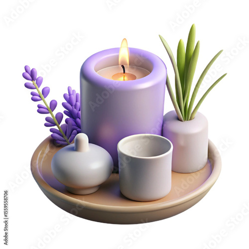 candle and lavender