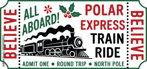 Polar Express Ticket svg, Polar Express png, Christmas sign svg, All Abroad Train Ride svg