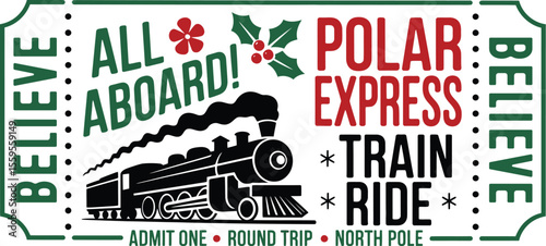 Polar Express Ticket svg, Polar Express png, Christmas sign svg, All Abroad Train Ride svg