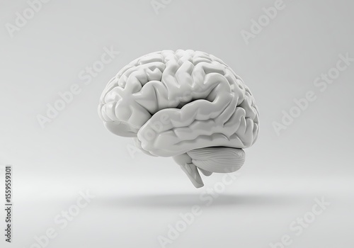 3d illustration of human brain model showing anatomy and intelligence concept