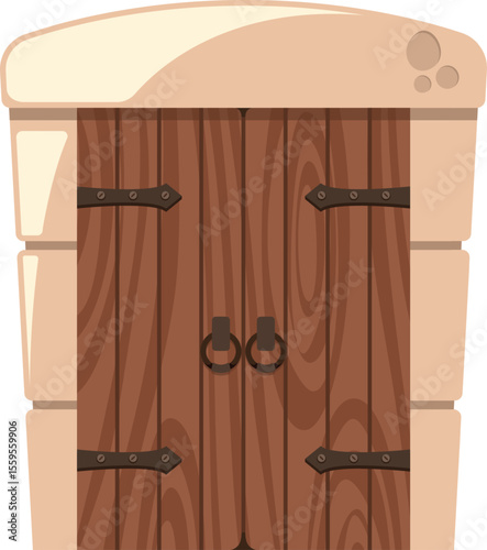 Entrance door to church, castle