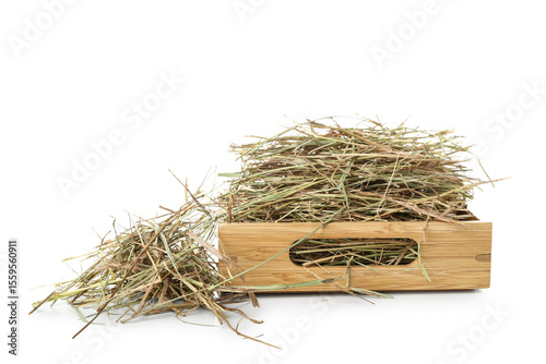 Straw in crate on white bac...