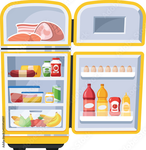 Fridge home appliance with products