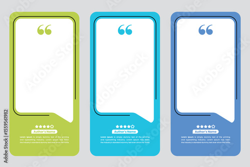 3D bubble banner, quote, infographic. Social media post template design for quotes. Blank speech bubbles, quote bubbles and text boxes. illustration design