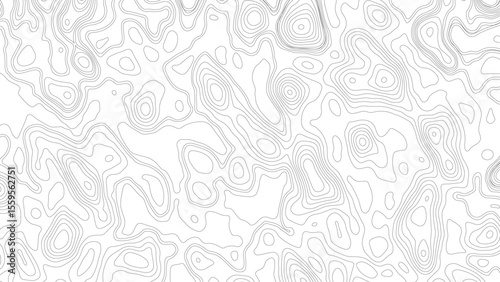 topographic wavy pattern design. 3D waves, White wave paper curved reliefs. Topographic background and texture, monochrome image. 
