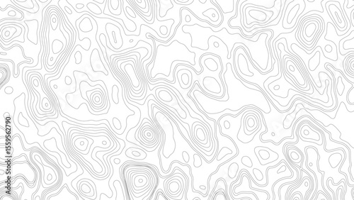 topographic wavy pattern design. 3D waves, White wave paper curved reliefs. Topographic background and texture, monochrome image. 