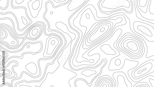 topographic wavy pattern design. 3D waves, White wave paper curved reliefs. contour map. Blank Detailed topographic patter line map background. 