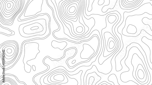 topographic wavy pattern design. 3D waves, White wave paper curved reliefs. contour map. Blank Detailed topographic patter line map background. 